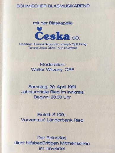 Konzert Jahnturnhalle Ried 1991