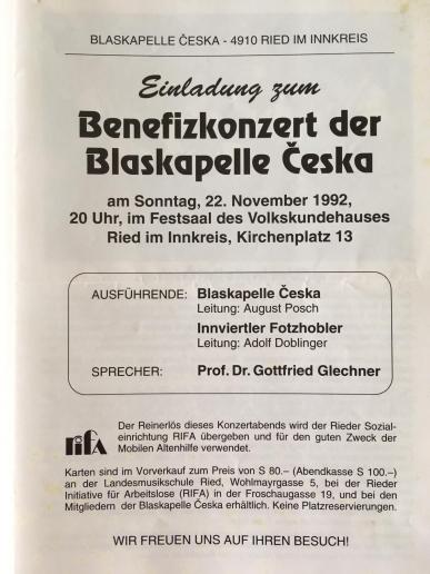 Benefizkonzert Ried 1992